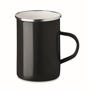 Taza metal con capa de esmalte personalizada